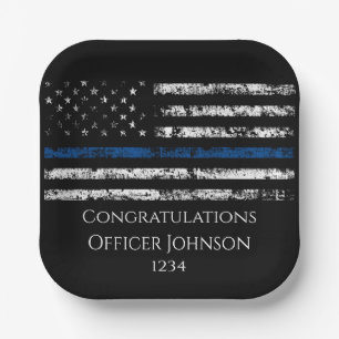 Personalise police officer gift paper plate