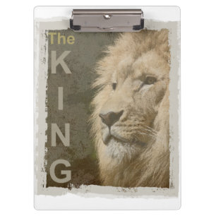 Personalise Pop Art Picture Lion Head The King Clipboard