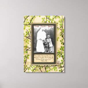 Personalise Portrait in Spring Branches Faux Frame Canvas Print