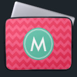 Personalise Preppy Chevron in Pink Monogram Laptop Sleeve<br><div class="desc">Express yourself with this monogrammed laptop sleeve featuring a preppy chevron pattern in shades of pink. Personalise it by replacing the placeholder text. For more options such as to change the font and it's size click the "Customise it" button. *Please note that the Zazzle Watermark that appears in the zoom...</div>