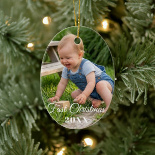 personalise professional Christmas Ceramic Oval Tree Decoration