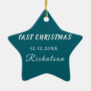 personalise professional Christmas Ceramic Star Tree Decoration