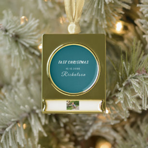 personalise professional Christmas Silver Tone Gold Plated Banner Ornament