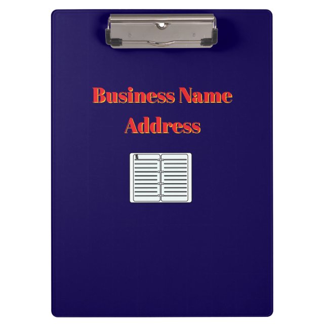 Personalise Promote Business Name Address  Clipboard (Front)