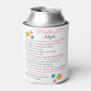 Personalise Psalm 23-NIV Bible Scripture Flowers Can Cooler