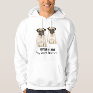 Personalise pug dogs hoodie