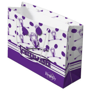 Personalise Purple 📣 Cheerleader Large Gift Bag