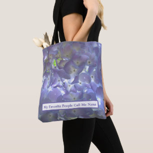 Personalise purple floral Lavender Hydrangeas Tote Bag
