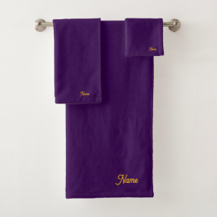 Personalise Purple Gift Personal      Bath Towel Set