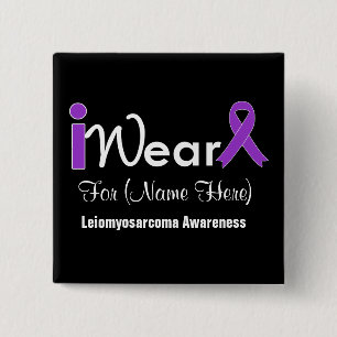 Personalise Purple Ribbon Leiomyosarcoma 15 Cm Square Badge