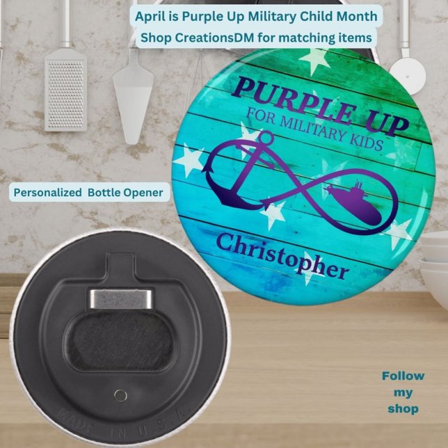 Personalise Purple Up for Military Kids Submarine Bottle Opener (Creator Uploaded)