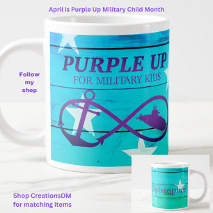 Personalise Purple Up for Military Kids Submarine Large Coffee Mug