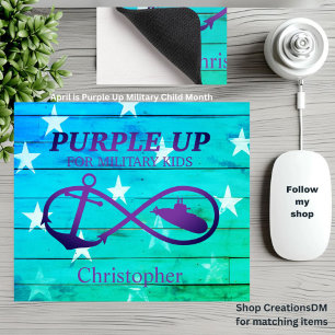 Personalise Purple Up for Military Kids Submarine Mouse Pad