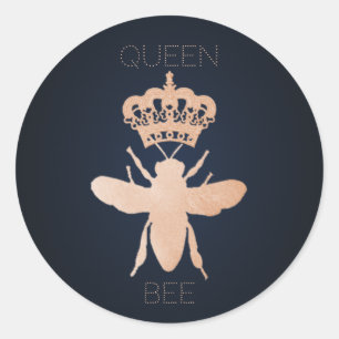 Personalise QUEEN BEE Rose Gold Gift Stickers