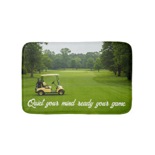 Personalise Quiet Your Mind Golf Design Bath Mat