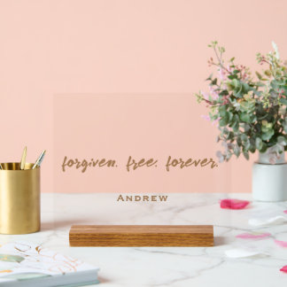 Personalise Quote Modern Christian Forgiven Free Acrylic Sign