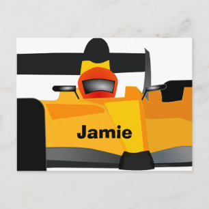 Personalise Race Car Birthday Party Gifts Invitation Postcard