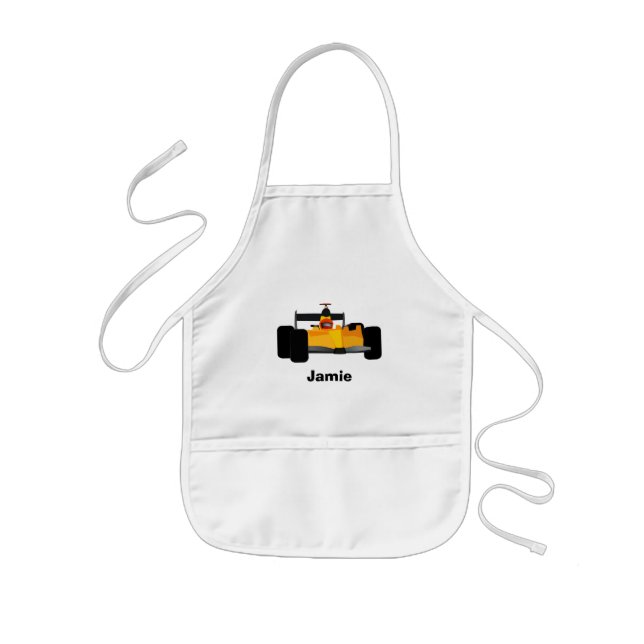 Personalise Race Car Birthday Party Gifts Kids Apron (Front)