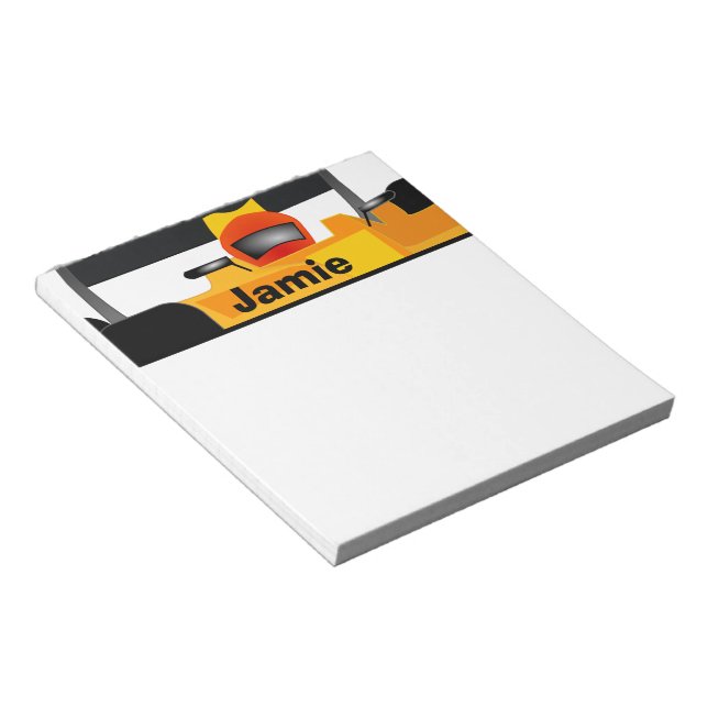 Personalise Race Car Birthday Party Gifts Notepad (Angled)