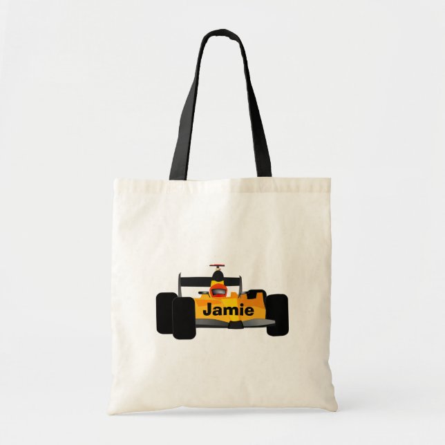 Personalise Race Car Birthday Party Gifts Tote Bag (Front)