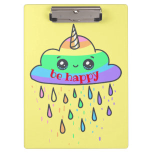 Personalise Rainbow Cloud Unicorn Clipboard