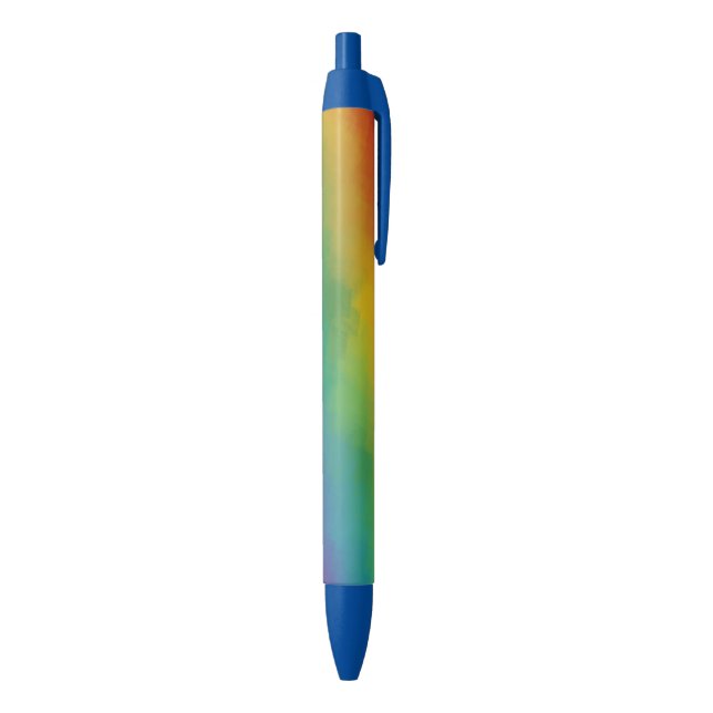 Personalise Rainbow Colours Colourful Template Blue Ink Pen (Bottom (Vertical))
