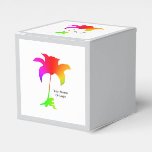 Personalise Rainbow Floral Trim Wine Gift Box