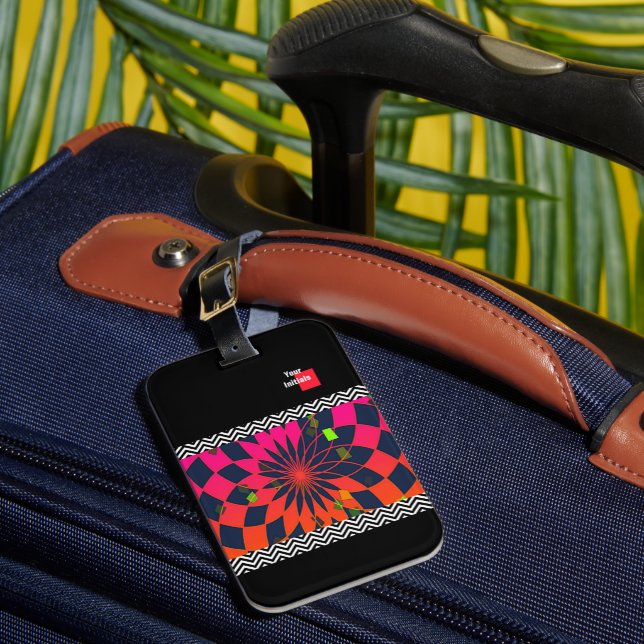 Personalise Rainbow Kaleidoscope Luggage Tag (Front Insitu 1)