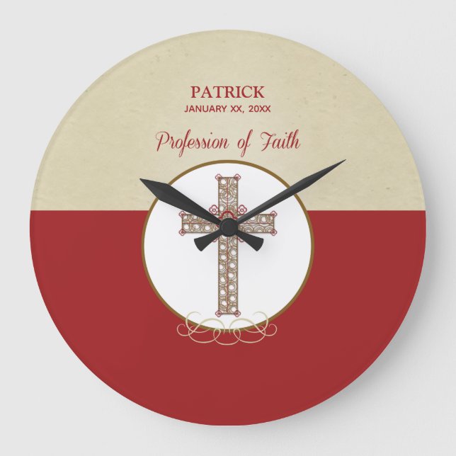 Personalise, RCIA Blessings on Profession of Faith Large Clock (Front)