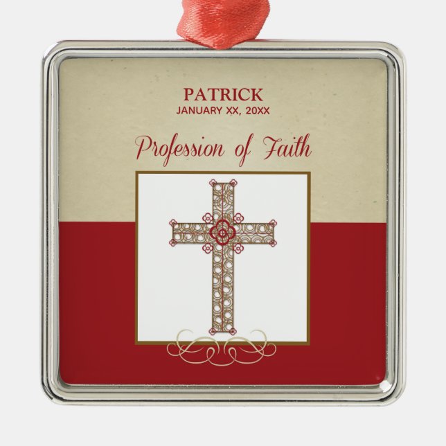 Personalise, RCIA Blessings on Profession of Faith Metal Tree Decoration (Front)