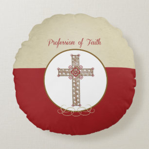 Personalise, RCIA Blessings on Profession of Faith Round Cushion