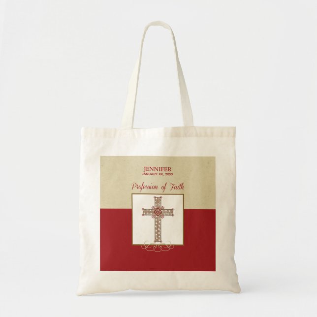Personalise, RCIA Blessings on Profession of Faith Tote Bag (Front)