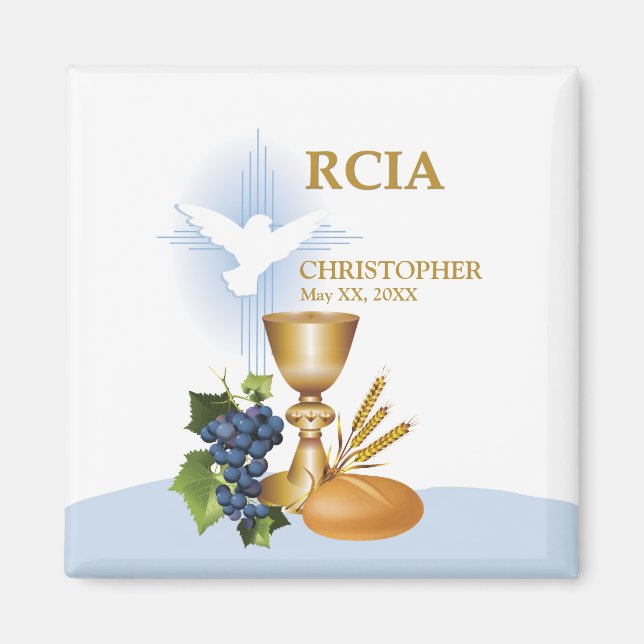 Personalise, RCIA Congrats Catholic Sacrament Magnet (Front)