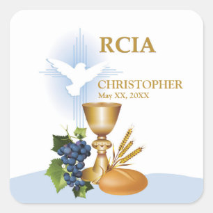 Personalise, RCIA Congrats Catholic Sacrament Square Sticker