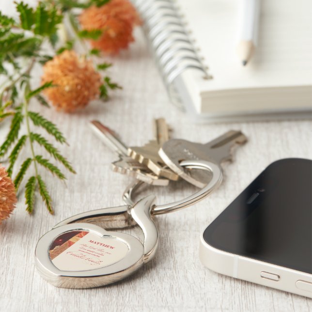 Personalise, RCIA Congratulations, Catholic, Red Key Ring (Side)