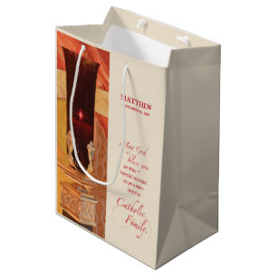 Personalise, RCIA Congratulations, Catholic, Red Medium Gift Bag