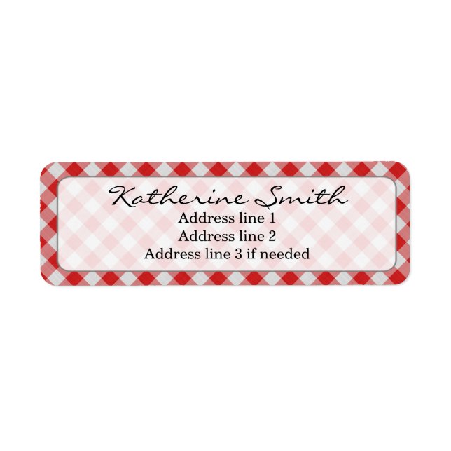 Personalise: Red and White Gingham Check Pattern (Front)