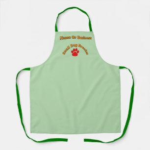 Personalise Red Paw Small Dog Breeder Lt Green Apron
