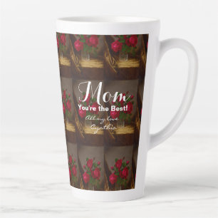 Personalise Red Roses Mum You Are the Best Latte Mug