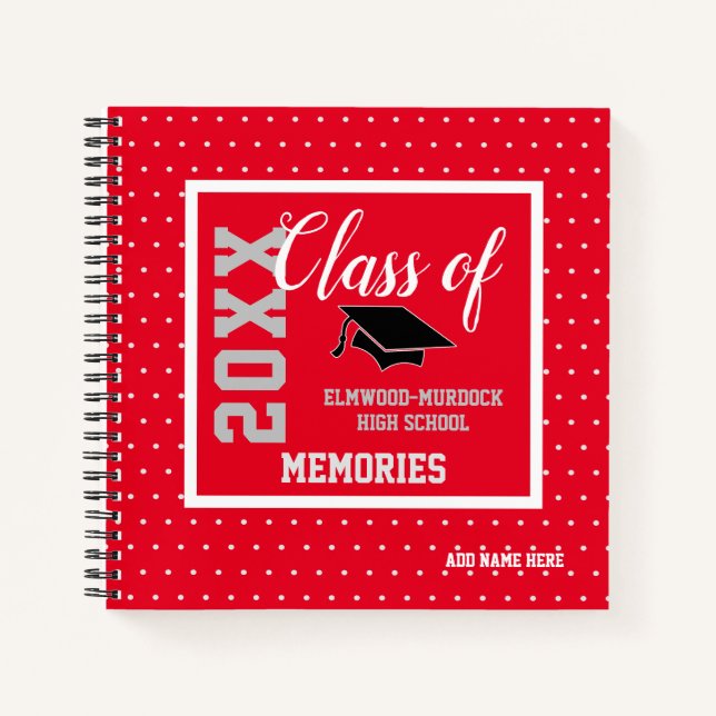 Personalise Red Senior Class 2021 High School Book (Front)