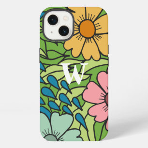 Personalise Retro Flowers Large Scale Multicolor iPhone 13 Case