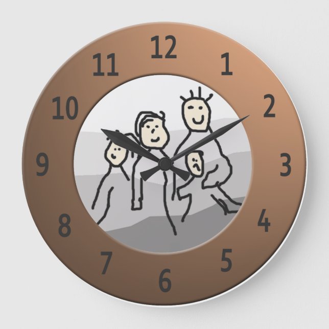 Personalise Round Brass Framed Photo Large Clock (Front)