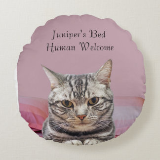 Personalise Round Cat Pillow 