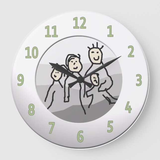 Personalise Round White Framed Photo Large Clock (Front)