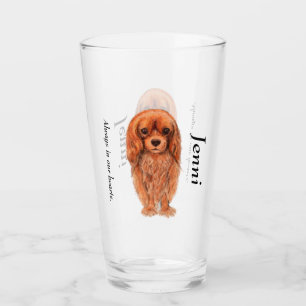 Personalise Ruby Cavalier King Charles Spaniel Glass