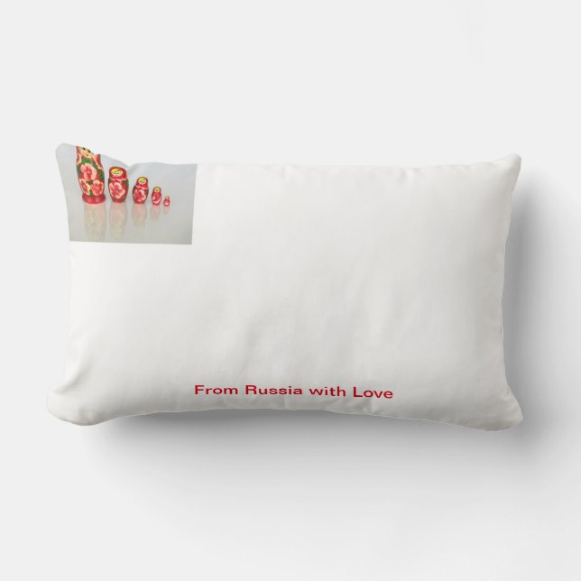 Personalise Russian Matryoshka  stacking dolls Lumbar Cushion (Front)