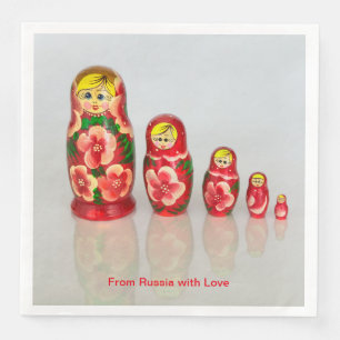Personalise Russian Matryoshka  stacking dolls Napkin