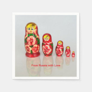 Personalise Russian Matryoshka stacking dolls Napkin