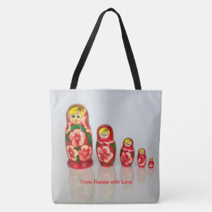 Personalise Russian Matryoshka  stacking dolls Tote Bag