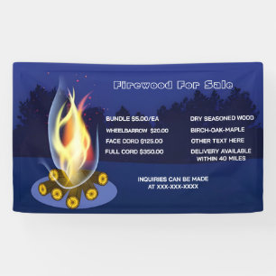 Personalise Rustic Firewood For Sale Bundle Cord Banner